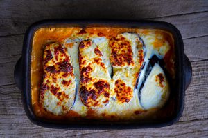 Lasagna de berenjenas con queso Noal